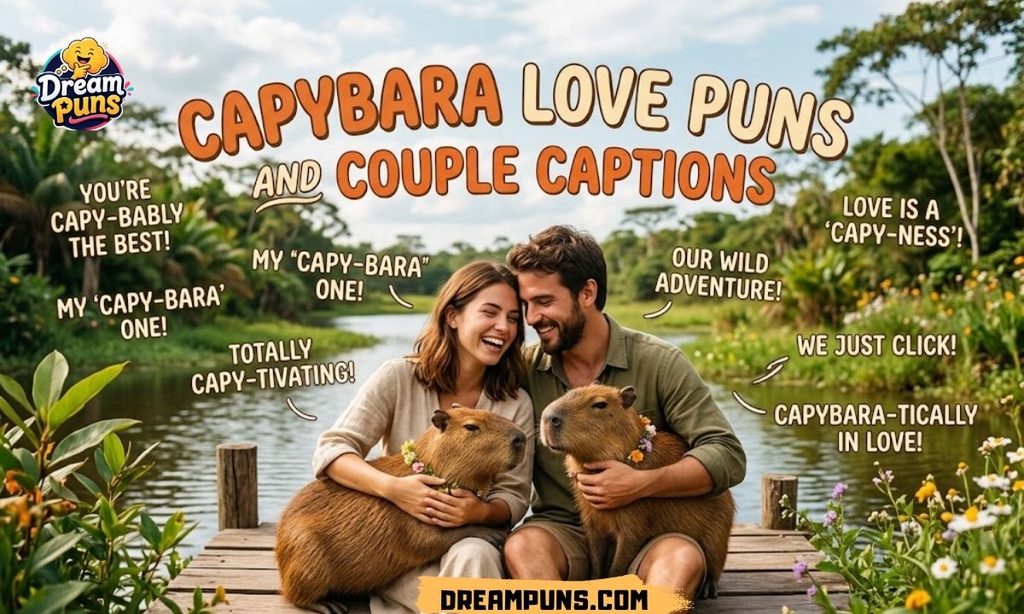 Capybara Love Puns and Couple Captions