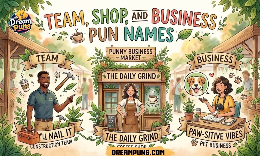 Team, Shop, and Business Pun Names